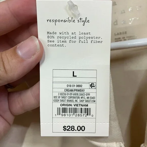 A New Day Women's Large Cream Double Knit Full Zip Hoodie Sweatshirt Long Sleeve - Picture 5 of 10